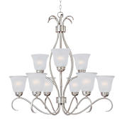 Maxim Basix 32" Wide 9 Light Chandelier Satin Nickel