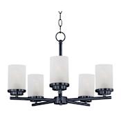 Maxim Corona 5 Light 22" Wide Pillar Candle Chandelier Black