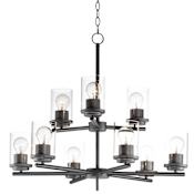 Maxim Corona 28" Wide 9 Light Chandelier with Clear Glass Shades Black