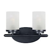 Maxim Corona 2 Light 12" Wide Bathroom Vanity Light with Milk Glass Shades Black
