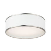 Maxim Prime 16" LED Flush Mount Drum Ceiling Fixture Satin Nickel