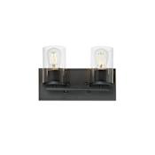 Maxim Lateral 2 Light 12" Wide Vanity Light Black / Clear