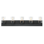Maxim Lateral 5 Light 36" Wide Vanity Light Black / Clear