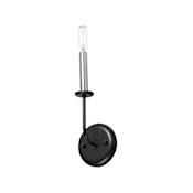 Maxim Wesley 14" Tall Bathroom Sconce Black / Satin Nickel