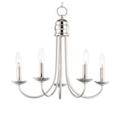 Maxim Logan 5 Light 21" Wide Taper Candle Chandelier Satin Nickel