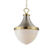 Maxim Conrad 12" Wide Pendant Satin Nickel / Satin Brass