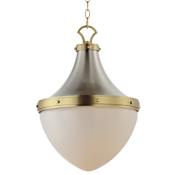 Maxim Conrad 15" Wide Pendant Satin Nickel / Satin Brass