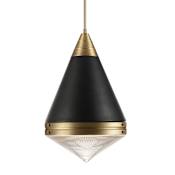 Maxim Hargreaves 14" Wide Pendant Black / Natural Aged Brass