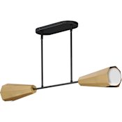Maxim Rizzo 2 Light 37" Wide Linear Pendant Black / Antique Brass