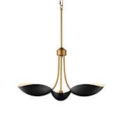 Maxim Maris 3 Light 22" Wide Multi Light Pendant Black / Natural Aged Brass