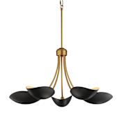 Maxim Maris 27" Wide 5 Light Chandelier Black / Natural Aged Brass