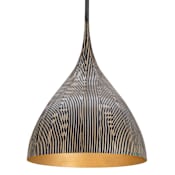 Maxim Fleur 16" Wide Pendant with Hand-Spun Metal Shade Black / Gold