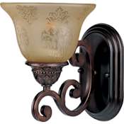 Maxim 1 Light 9.5" Tall Wall Sconce from the Symphony Collection Oil Rubbed Bronze / Screen Amber