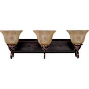 Maxim Symphony 3 Light 26" Wide Vanity Light Oil Rubbed Bronze / Screen Amber Glass