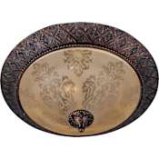 Maxim Symphony 19" Wide 2 Light Ceiling Light Oil Rubbed Bronze / Screen Amber Glass