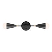Maxim Lovell 2 Light 5" Wide Bathroom Vanity Light Black / Satin Brass