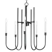 Maxim Tux 5 Light 24" Wide Taper Candle Chandelier Black