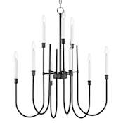 Maxim Tux 9 Light 30" Wide Taper Candle Chandelier Black