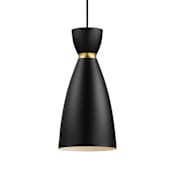 Maxim Carillon 7" Wide Mini Pendant Black / Satin Brass