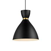 Maxim Carillon 11" Wide Pendant Black / Satin Brass
