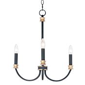 Maxim Charlton 3 Light 20" Wide Taper Candle Style Chandelier Black / Antique Brass