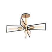 Maxim Wings 4 Light 25" Wide Semi-Flush Ceiling Fixture Black / Satin Brass