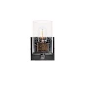 Maxim Sleek 8" Tall Bathroom Sconce with Clear Seedy Glass Antique Brass / Black
