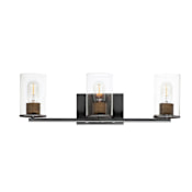 Maxim Sleek 3 Light 24" Wide Bathroom Vanity Light Antique Brass / Black