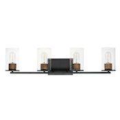 Maxim Sleek 4 Light 31" Wide Bathroom Vanity Light Antique Brass / Black