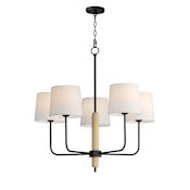 Maxim Bozeman 5 Light 29" Wide Chandelier Natural Wood