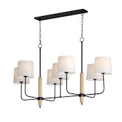 Maxim Bozeman 49" Wide 7 Light Linear Chandelier Natural Wood