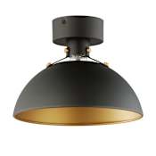Maxim Dawn 12" Wide Semi-Flush Ceiling Fixture Antique Brass / Black