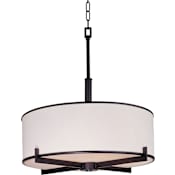 Maxim 4 Light 22" Wide Pendant from the Nexus Collection Oil Rubbed Bronze / White Fabric Shade
