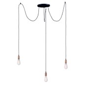 Maxim Early Electric 3 Light 11-3/4" Wide Suspension Multi Light Pendant Black / Antique Brass