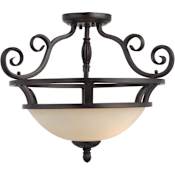 Maxim Manor 19" Wide 2 Light Ceiling Light Oil Rubbed Bronze / Frosted Ivory Glass