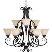 Maxim Manor 33" Wide 9 Light Chandelier Oil Rubbed Bronze
