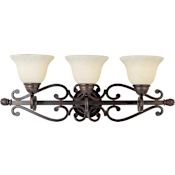 Maxim Manor 3 Light 29" Wide Vanity Light Oil Rubbed Bronze / Frosted Ivory Glass