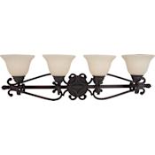 Maxim Manor 4 Light 37" Wide Vanity Light Oil Rubbed Bronze / Frosted Ivory Glass