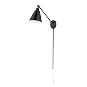 Maxim Library 32" Tall Plug-In Wall Sconce Black