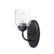 Maxim Acadia 11" Tall Convertible Bathroom Sconce with Seedy Glass Black