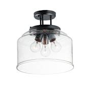 Maxim Acadia 3 Light 13" Wide Semi-Flush Drum Ceiling Fixture / Converts to Pendant Black