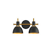 Maxim Dusk 2 Light 15" Wide Vanity Light Black / Antique Brass