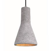 Maxim Crete 7" LED Concrete Pendant Polished Chrome / Gray Concrete Shade