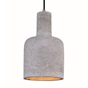 Maxim Crete 7" Concrete Pendant with LED Bulb Polished Chrome / Gray Concrete Shade