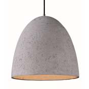Maxim Crete 15" Concrete Pendant with LED Bulb Polished Chrome / Gray Concrete Shade