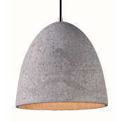 Maxim Crete 12" Wide Concrete Pendant with LED Bulbs Polished Chrome / Gray Concrete Shade