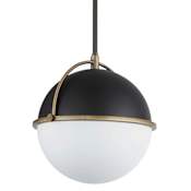 Maxim Duke 12" Wide Pendant Black / Weathered Brass