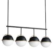 Maxim Duke 4 Light 42" Wide Linear Pendant Black / Weathered Brass