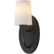 Maxim Durham 14" Tall Bathroom Sconce with Frosted Glass Black