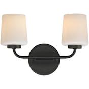 Maxim Durham 2 Light 14" Wide Bathroom Vanity Light Black